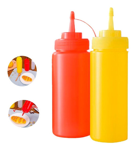 Set De 2 Pote De Salsas Dispensador Dispensadores Para Salsa