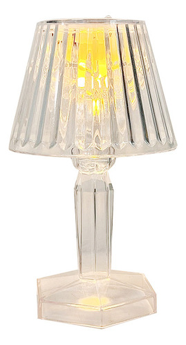 Lámpara De Mesa Pequeña De Cristal Con Luz Cálida, Rosa, Cre