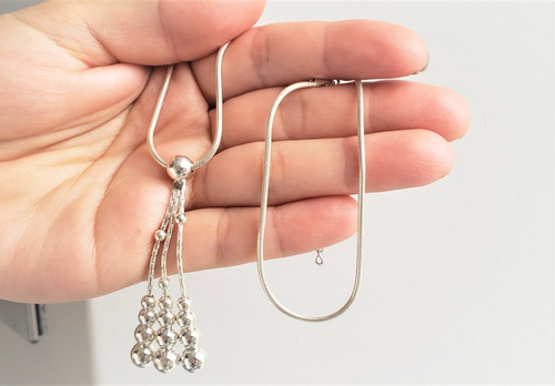 Imagen 6 de 7 de Collar En Plata Italiana 925 Modelo Lazo