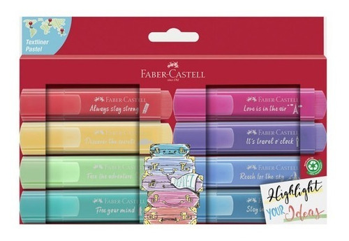 Destacadores Faber Castell Travel 8 Unidades Color Pastel