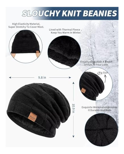 Mens Hat Scarf And Gloves Set Winter, Thermal