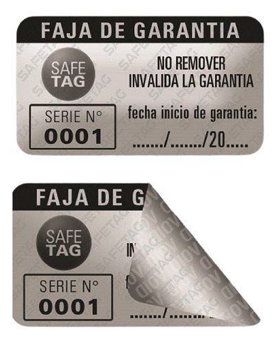 100 Etiquetas Seguridad Fajas Garantia 50x25mm Reparaciones Productos Equipos Void Color Destructibles Cascara De Huevo