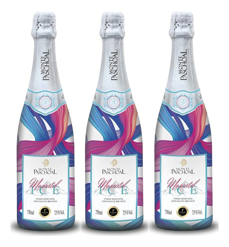 Kit 03 Unidades Espumante Monte Paschoal Moscatel Ice 750mlMonte Paschoal moscato 750 ml pacote x 3 u