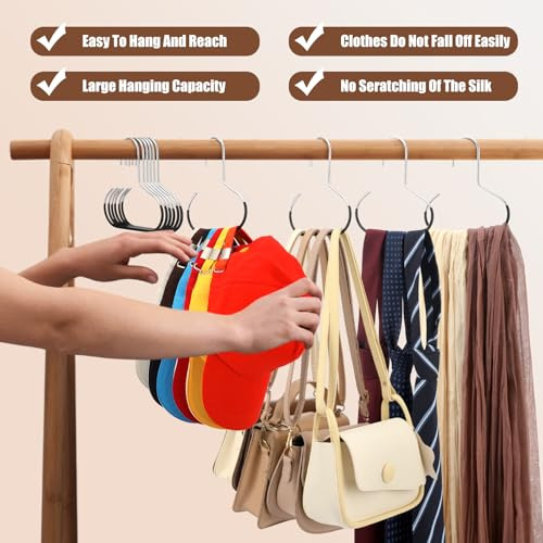Zonon 12 Pcs Perchas Para Bufandas De Metal Con Agarre Recu