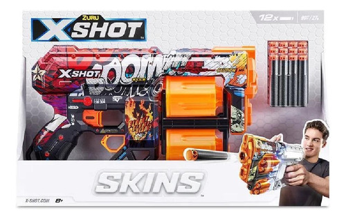 Lançador Zuru X-shot Skins Boom 12 Dardos Candide 5611