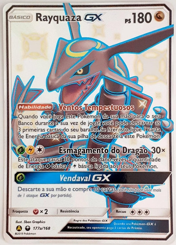 Rayquaza Gx Carta Pokemon Shiny (177a/168)