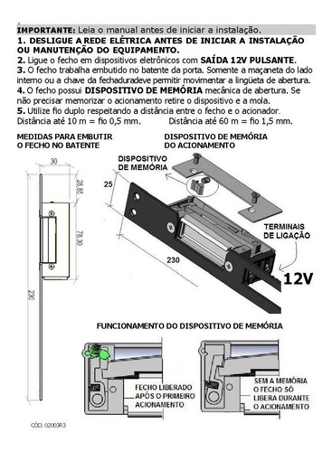 Imagem 4 de 4 de Fecho Elétrico Agl 12v Para Batente Fechaduras Convencionais