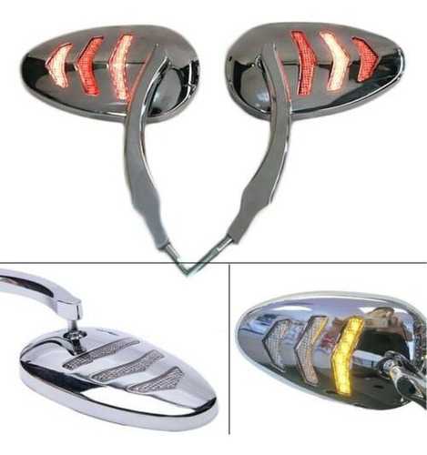 Espejos Moto Con Led Dyna Super Glide Fxd 1997-2010