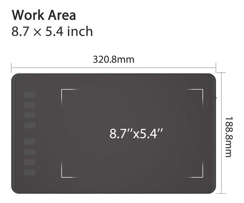 Tableta De Dibujo Huion Inspiroy H950p 20,32 X 12,7 Cm Con L