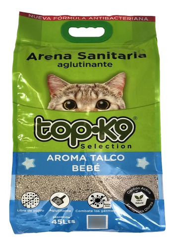 Arena Aglutinante Gato Talco Bebe Top K9 10kg - Aquarift