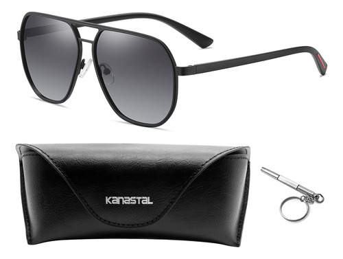 Lentes De Sol Hombre Mujer Moda Uv Polarizados Clásico Retro Diseño Negro Mate/gris Degradado