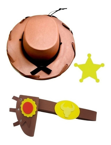 Combo Chapéu Woody Toy Story E Acessórios