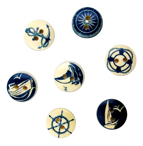 Botón Plano Azul De De 2 Agujeros 100pcs Para De