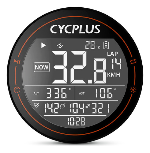 Computador de bicicleta Cycplus Gps - 1100mah - 2,5 - USB-c - Ipx6, cor preta