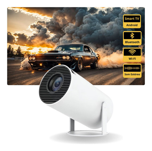 Proyector de pantalla de TV Android inteligente Hy300, portátil, Full HD, color blanco, 110 V/220 V