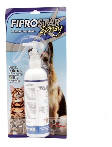 Fiprostar Spray Ectoparasiticida X 250 Ml Color Agua Peso Máximo De La Mascota 50 Kg Peso Mínimo De La Mascota 2 Kg