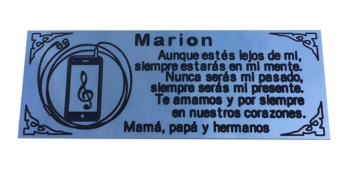 Imagen 7 de 9 de Placa Recordatoria Para Cementerio 20x10 + Foto Color Marco