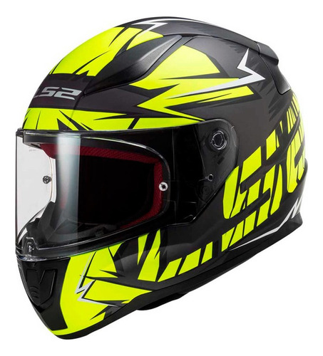 Casco Ls2 Ff 353 Cromo Matt Black Hi Yellow La Cuadra  Motos