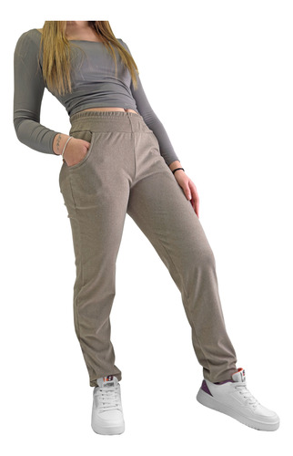Jogging Recto Mujer Tiro Alto Abrigado Darlon Soft