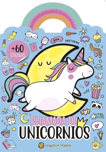 Libro P/ Colorear Aventuras Pijamada De Unicornios C/sticker