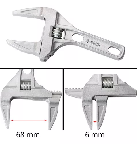 Chave Inglesa Ajustável 6-68 Mm Aço Grande Abertura Ajustes