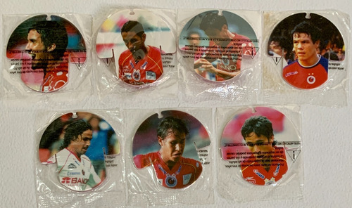 32 Tazos Playeras Barcel Futbol Santos Tiburones Necaxa L119 (Usado)