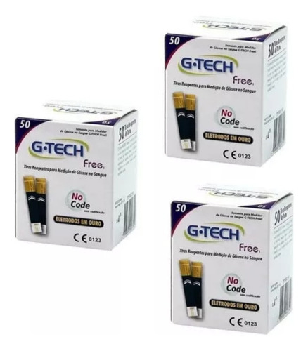 150 Tiras De Teste Glicemia P/ G-tech Free E Free Smart