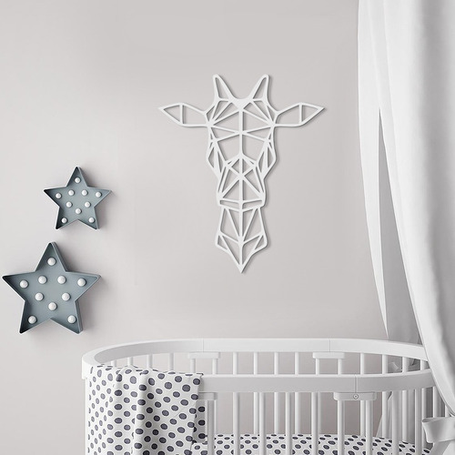 Imagen 2 de 4 de Cuadro Decorativo En Madera Calada Jirafa Mural