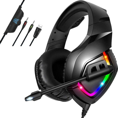 Auriculares Gamer Onikuma K1-b Rgb Negro Luces Led