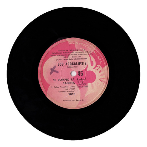 Los Apocalipsis 45 Rompio La Cadena Vinilo 45 Tejano Cumbia (Usado)