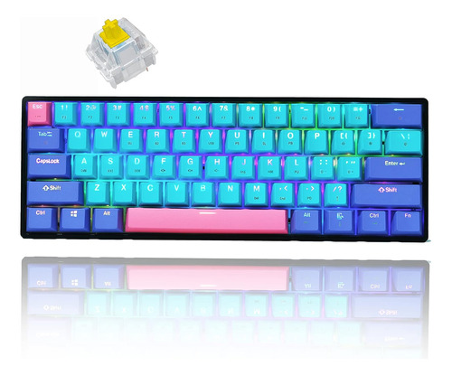 Teclado Surmen, Gamer/celeste/rgb/bluetooth