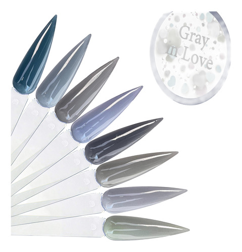 Colección Acrílicos De Color 8 Pzas. Gray In Love Gris