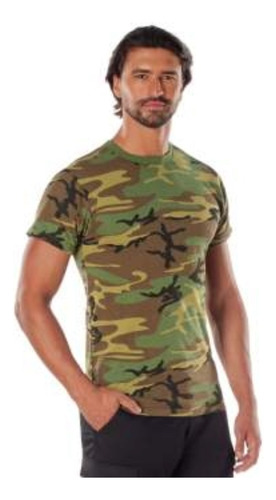 Remera Camiseta Camuflada Woodland Rothco Manga Corta 9777