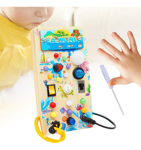 Tablero Ocupado Montessori, Juguete Sensorial Hecho A Mano,