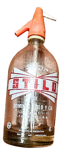 Antiguo Sifón De Vidrio Con Cabeza De Plastico.1 Litro (Usado)