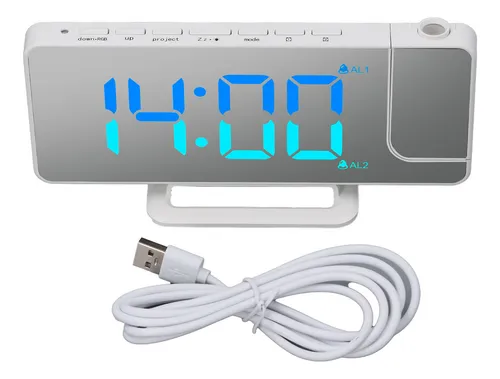 comprar Reloj Despertador Led Blanco Con Proyección Digital De 7,4 P
