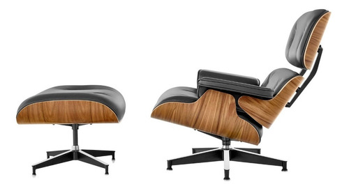 Sillon De Living Diseño Ecocuero Base Madera - Eames Miller