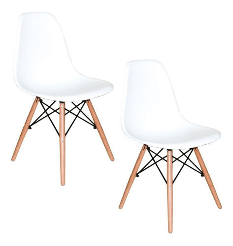 Cadeira de jantar Henn Decorshop Charles Eames DKR Eiffel, estrutura de cor  branco, 2 unidades