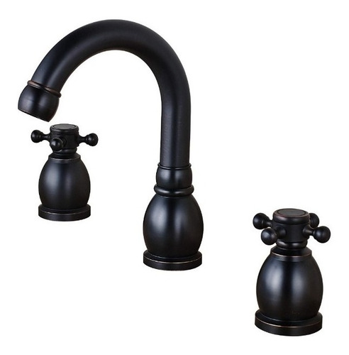 Llave Grifo Mezcladora Lavamanos Negro Acabado Mate