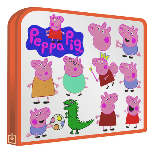 Peppa La Cerdita Set De 11 Diseños Bordadoras Bordar Ropa