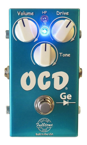 Pedal de efecto Fulltone Custom Shop Obsesive Compulsive Drive Germanium (CS-OCD-Ge)  celeste