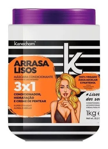 Kanechom Creme Vegano Arrasa Lisos 3 Em 1 Com Efeito Liso 