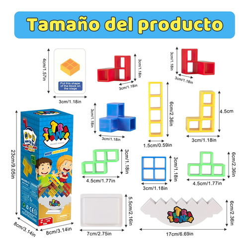 Juego Equilibrio Torre Tetra,64pcs Bloque Construcción