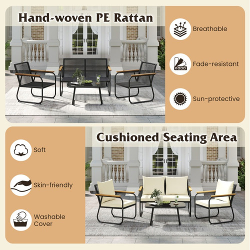 Sillas Para Jardin Con Mesa Y Reposa Brazos Amarillo Gpl