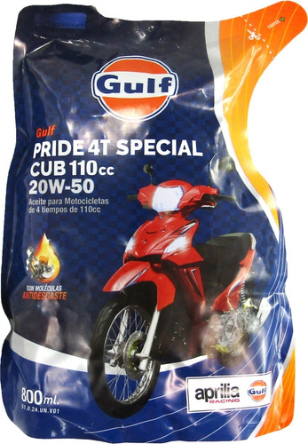 Aceite Gulf Pride 4t Special 20w50 800cc