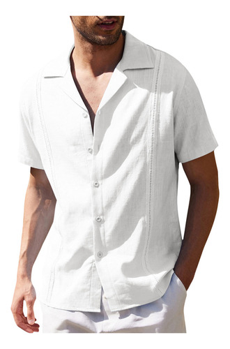 Camisa Hombre Manga Corta Suelta Moda Playa Trabajo