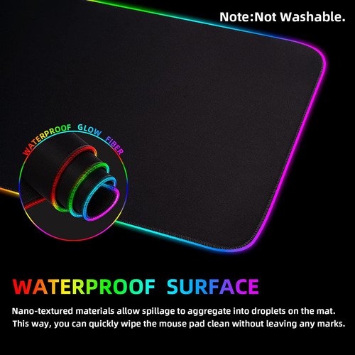 Rgb Gaming Mouse Pad, Alfombra De Mouse De Juego Extra Grand