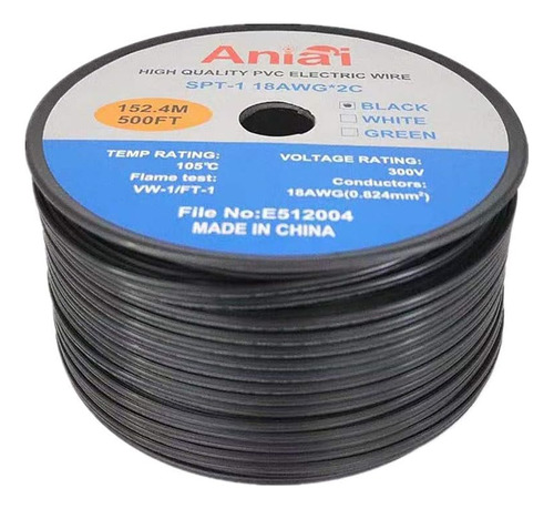 Aniai Spt-1 Cable Electrico De Grado Comercial A Granel 18 
