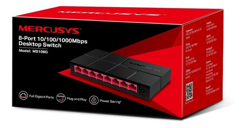 Mercusys Ms108g Switch De 8p Gigabit 10/100/1000mbps Desktop
