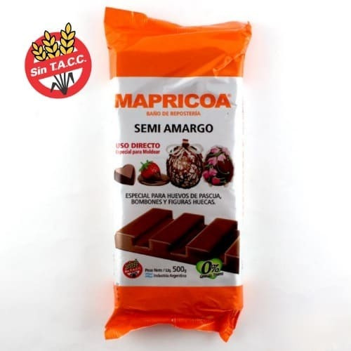 Chocolate Mapricoa Tableta Semiamargo X500gr - Cotillón Waf